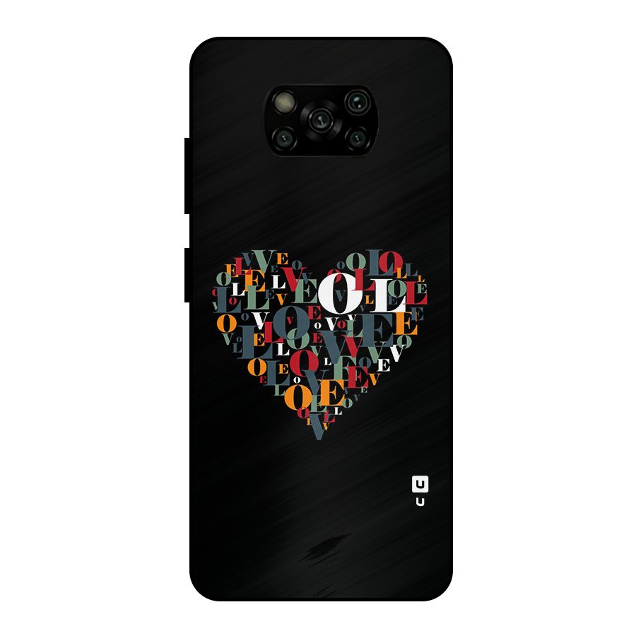 Love Abstract Heart Art Metal Back Case for Poco X3