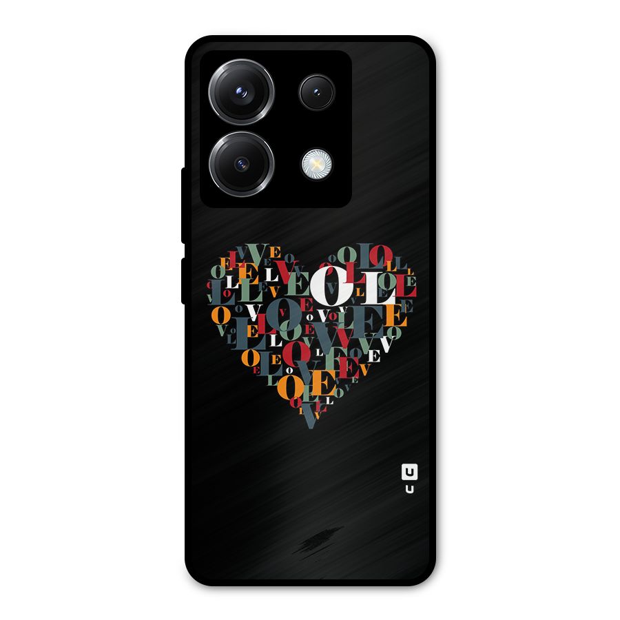 Love Abstract Heart Art Metal Back Case for Poco X6