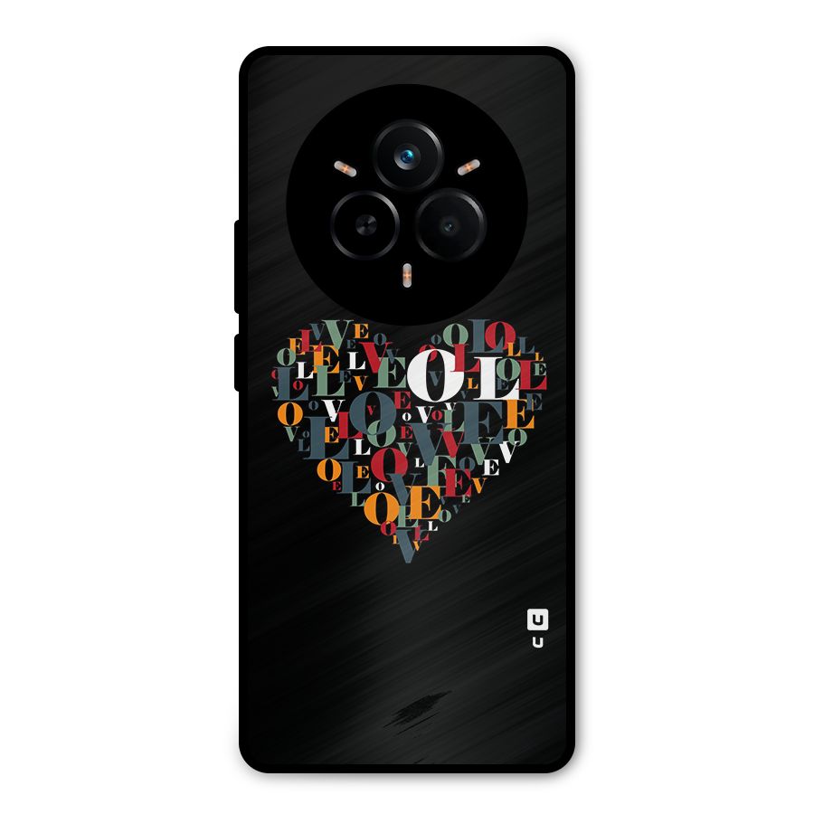Love Abstract Heart Art Metal Back Case for Realme 14 Pro