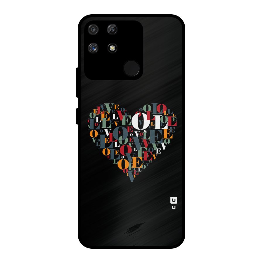 Love Abstract Heart Art Metal Back Case for Realme Narzo 50A