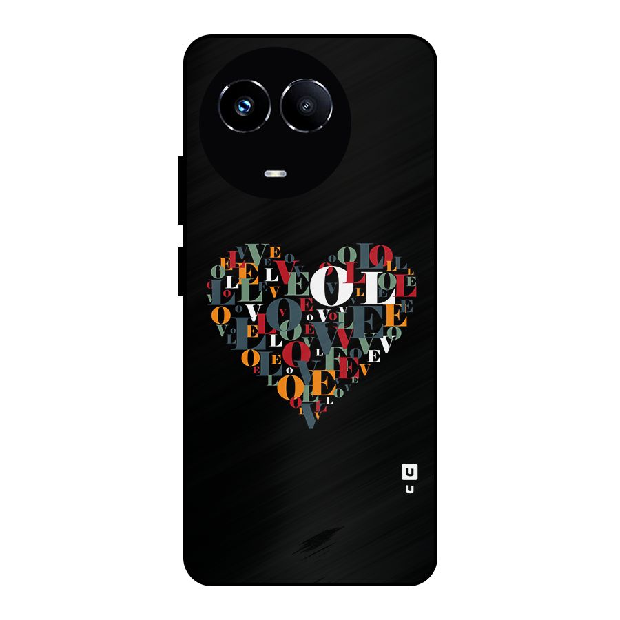 Love Abstract Heart Art Metal Back Case for Realme Narzo 60X