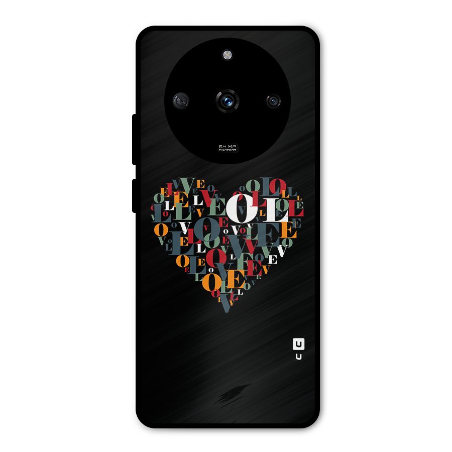 Love Abstract Heart Art Metal Back Case for Realme Narzo 60 5G