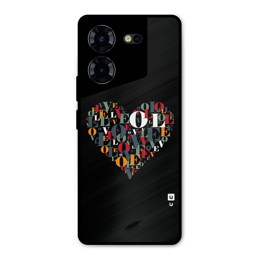 Love Abstract Heart Art Metal Back Case for Tecno Pova 5 Pro 5G