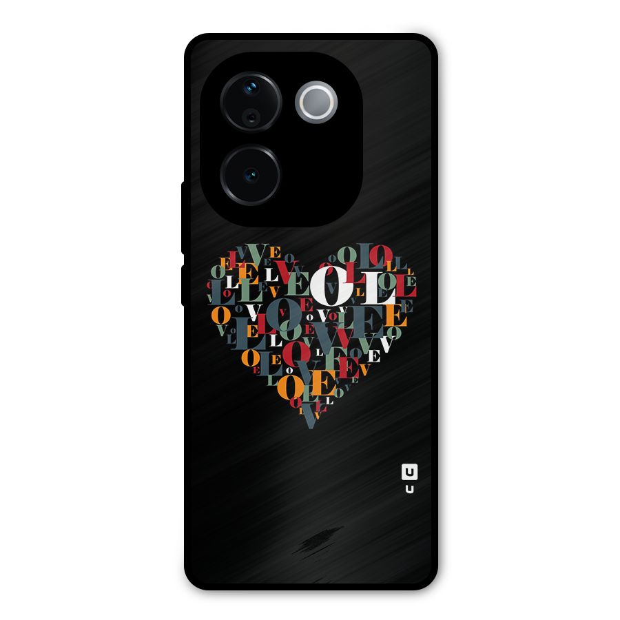 Love Abstract Heart Art Metal Back Case for Vivo T3 Pro