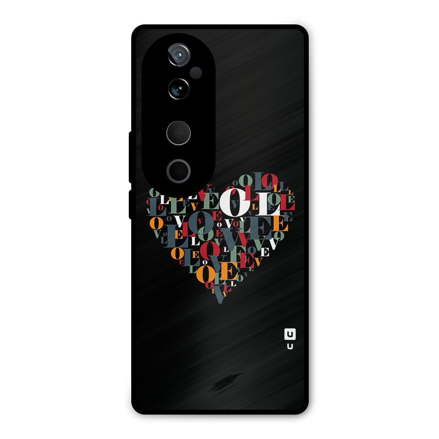 Love Abstract Heart Art Metal Back Case for Vivo T3 Ultra