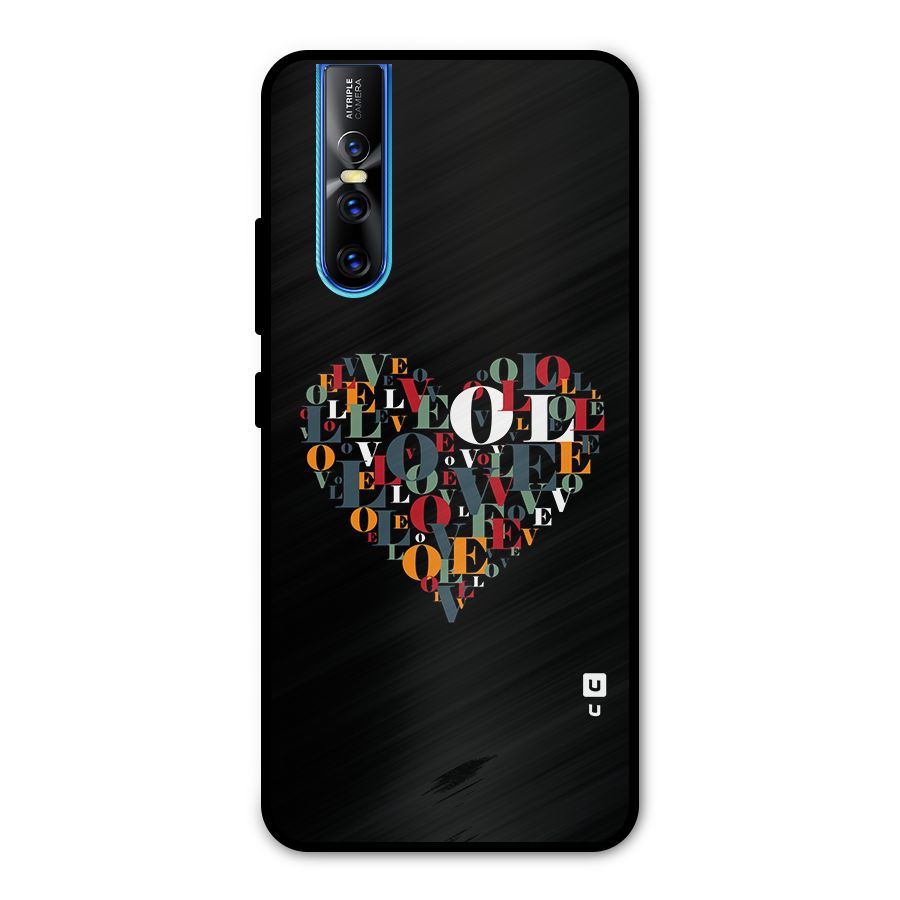 Love Abstract Heart Art Metal Back Case for Vivo V15 Pro