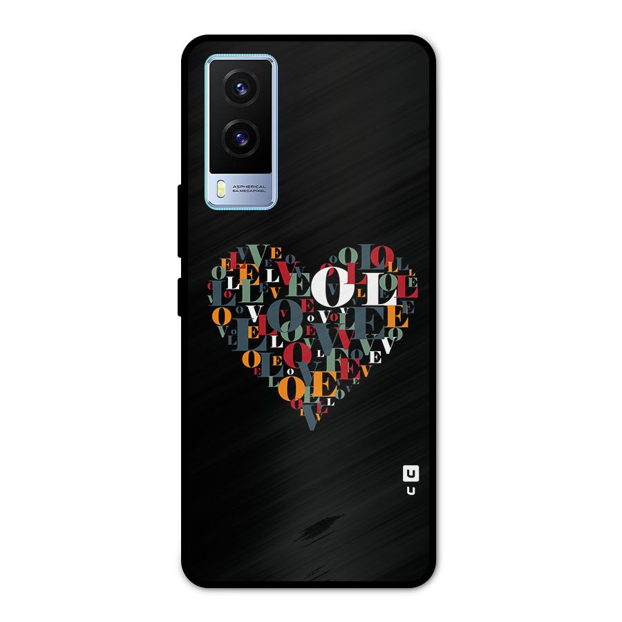 Love Abstract Heart Art Metal Back Case for Vivo V21e 5G