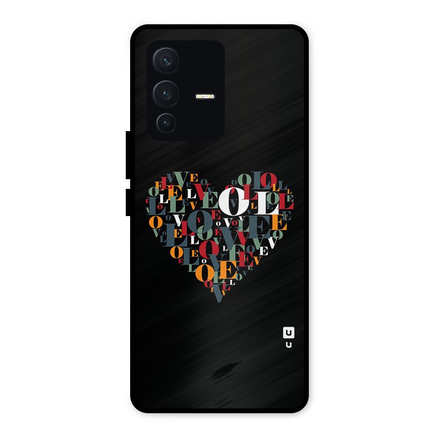 Love Abstract Heart Art Metal Back Case for Vivo V23 5G