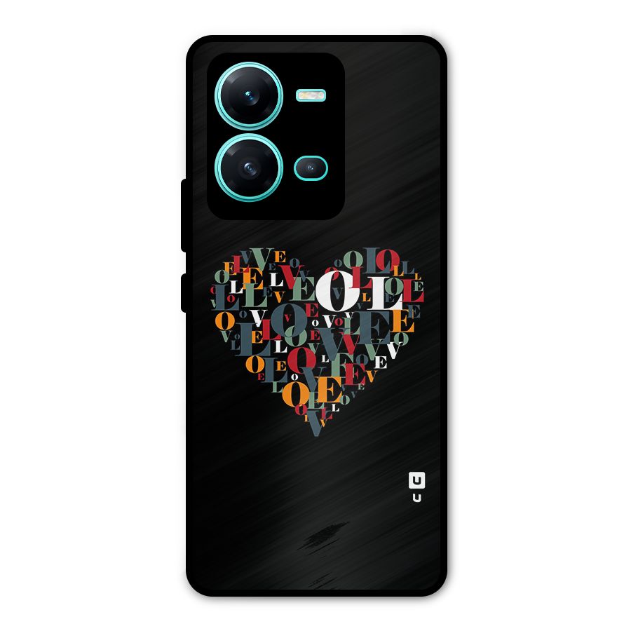 Love Abstract Heart Art Metal Back Case for Vivo V25