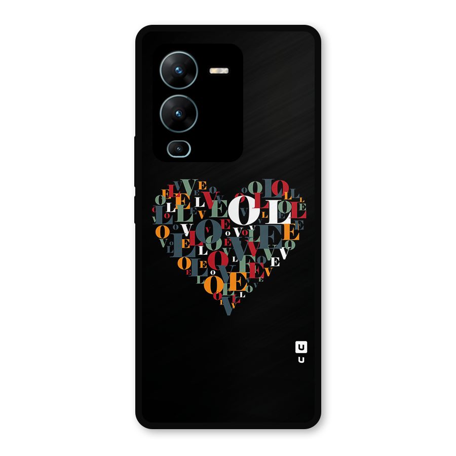 Love Abstract Heart Art Metal Back Case for Vivo V25 Pro