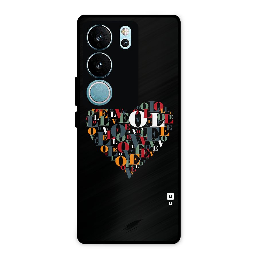 Love Abstract Heart Art Metal Back Case for Vivo V29 Pro