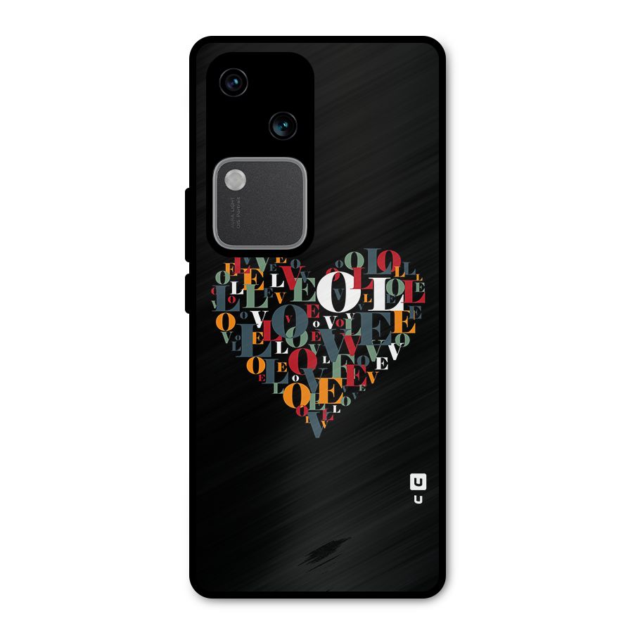 Love Abstract Heart Art Metal Back Case for Vivo V30