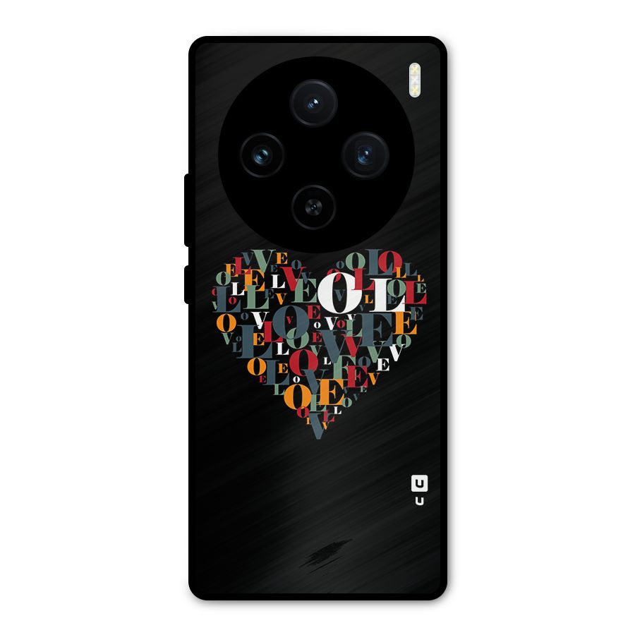 Love Abstract Heart Art Metal Back Case for Vivo X100