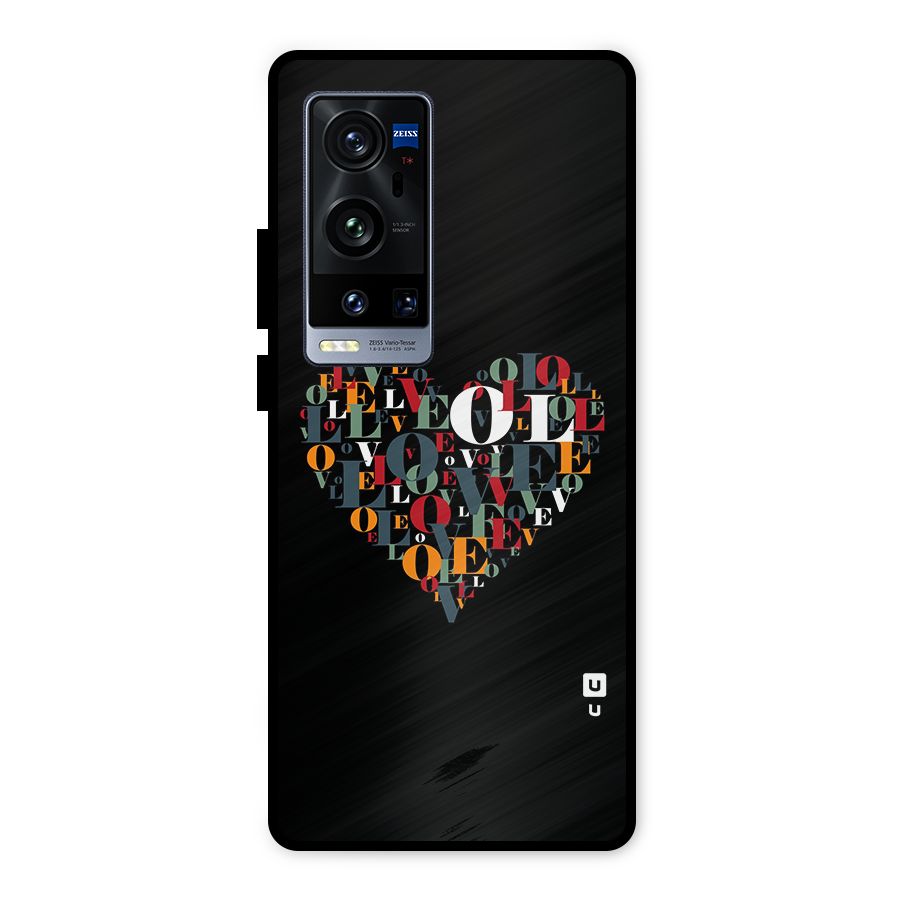 Love Abstract Heart Art Metal Back Case for Vivo X60 Pro Plus