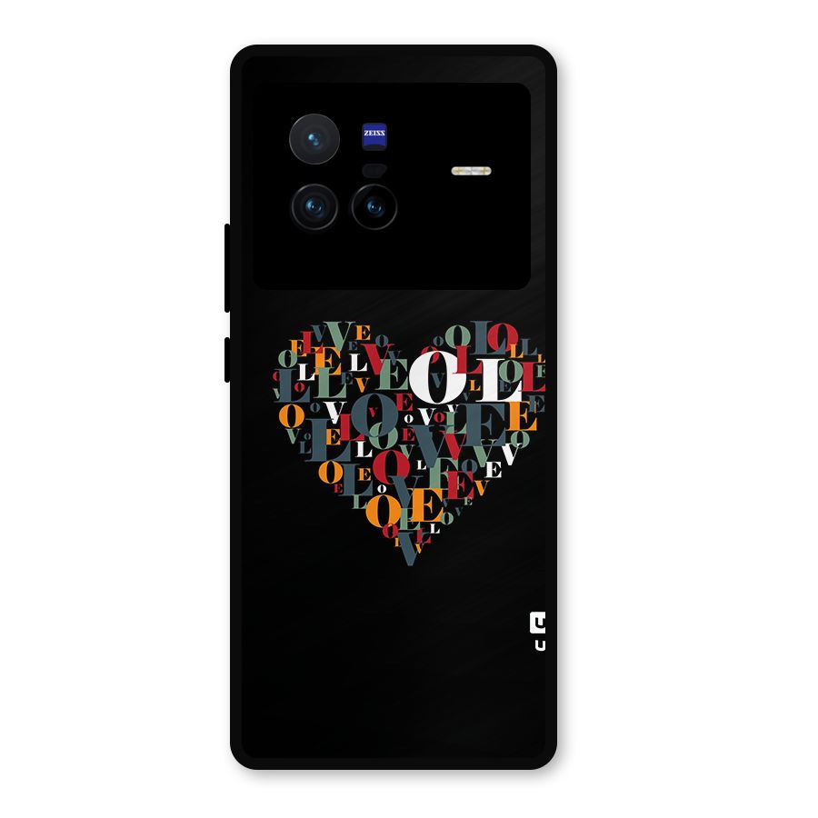 Love Abstract Heart Art Metal Back Case for Vivo X80