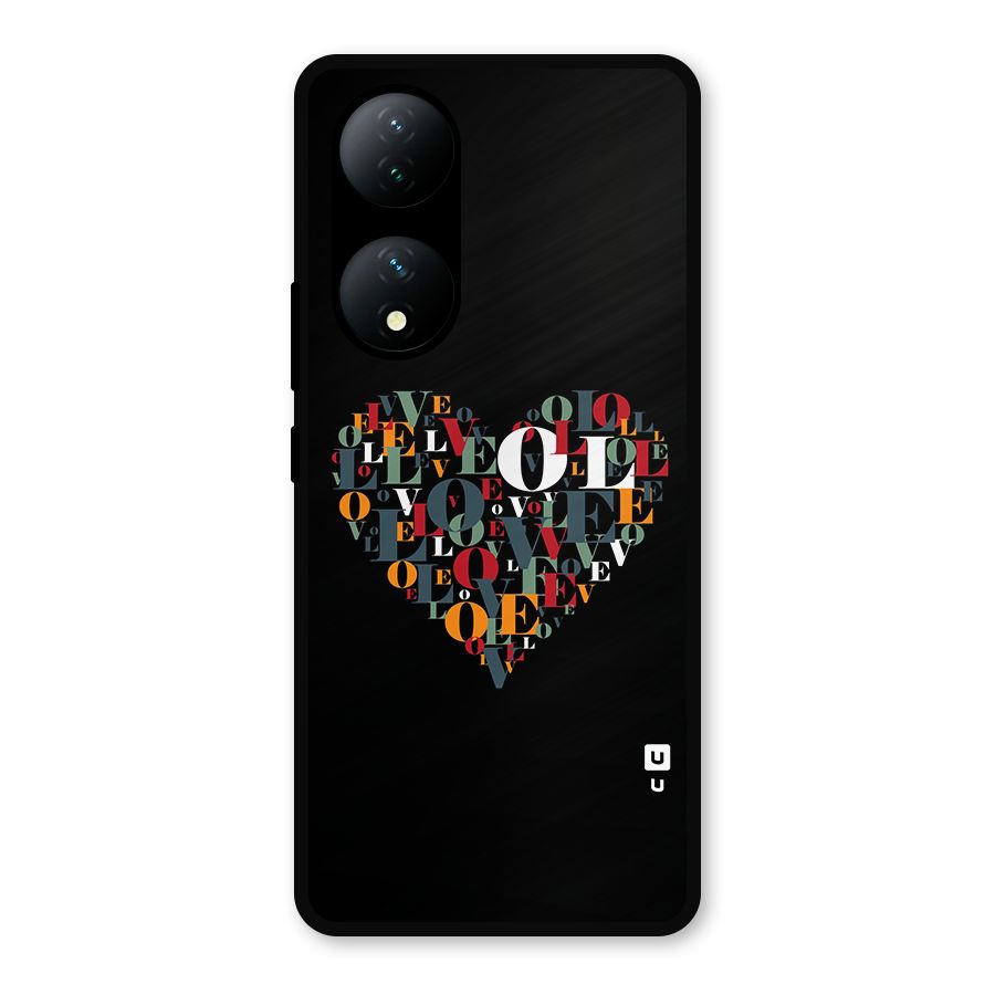 Love Abstract Heart Art Metal Back Case for Vivo Y100a