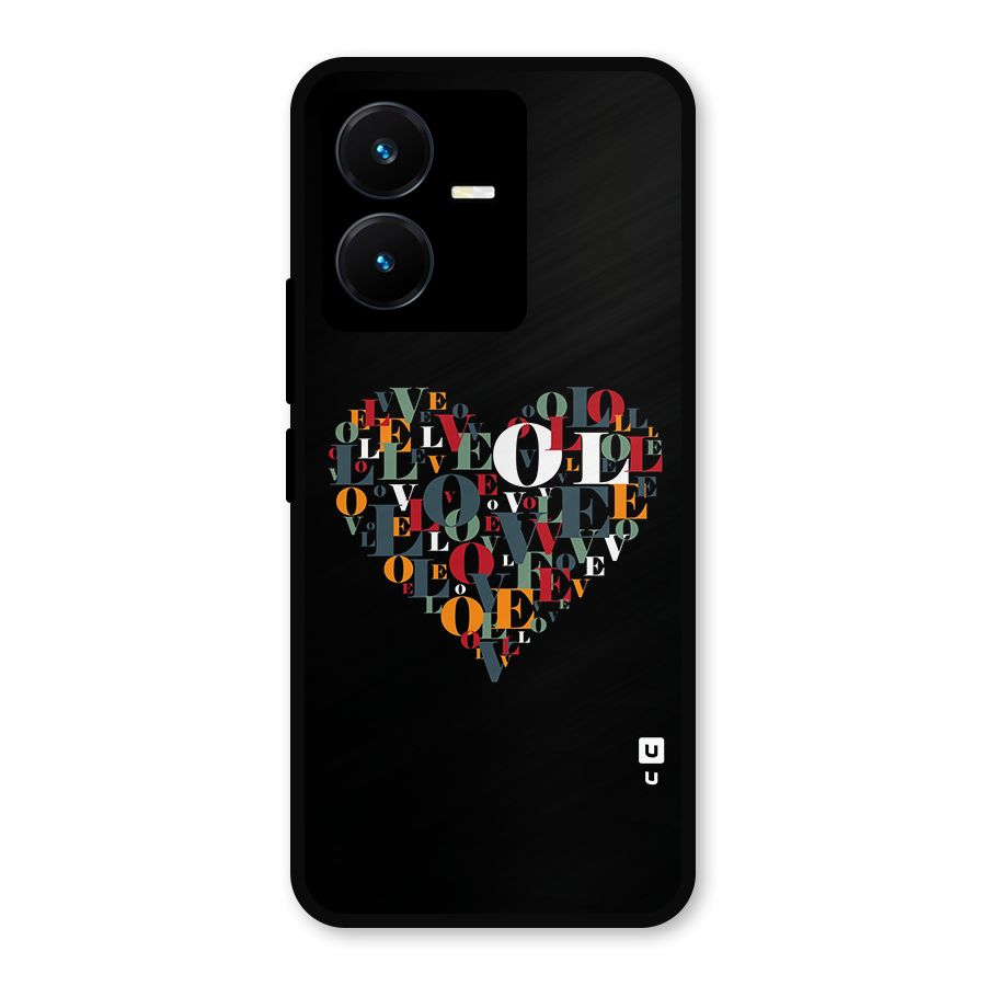 Love Abstract Heart Art Metal Back Case for Vivo Y22