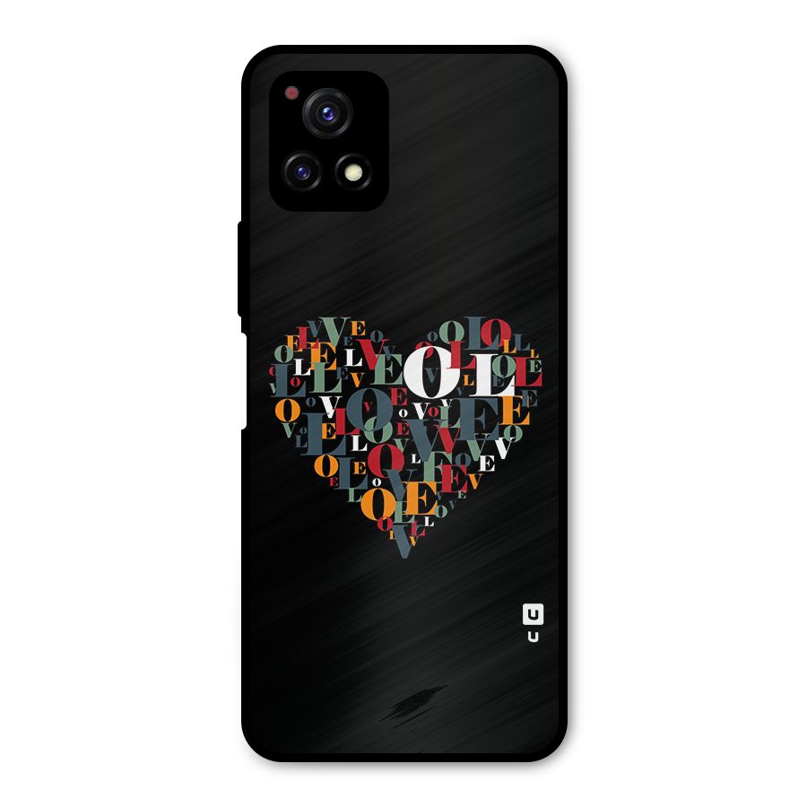 Love Abstract Heart Art Metal Back Case for Vivo Y72 5G