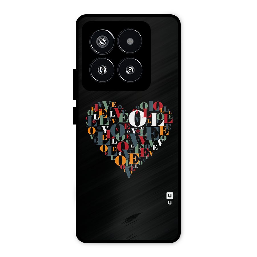 Love Abstract Heart Art Metal Back Case for Xiaomi 14 Pro