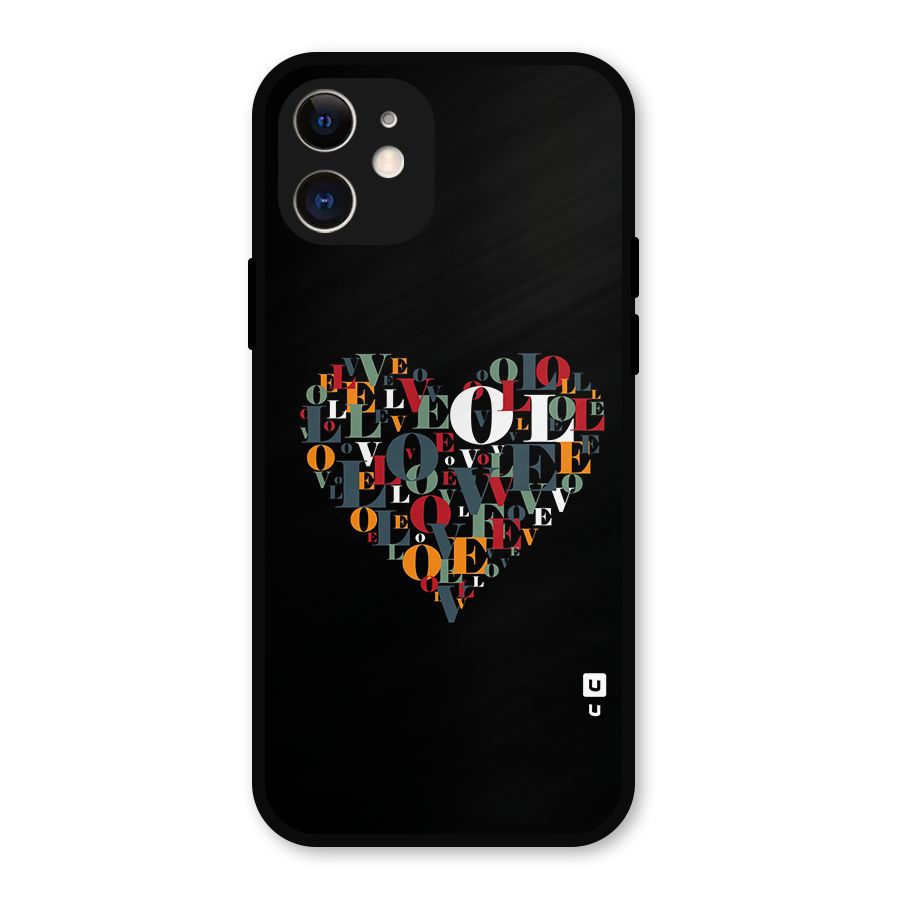 Love Abstract Heart Art Metal Back Case for iPhone 12
