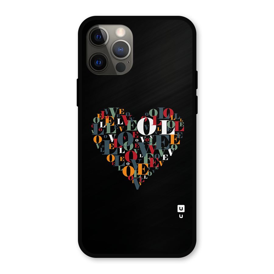 Love Abstract Heart Art Metal Back Case for iPhone 12 Pro