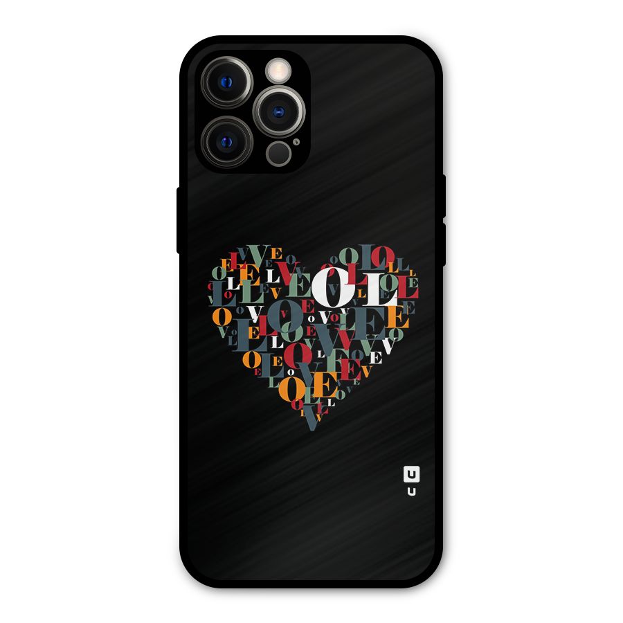 Love Abstract Heart Art Metal Back Case for iPhone 12 Pro Max
