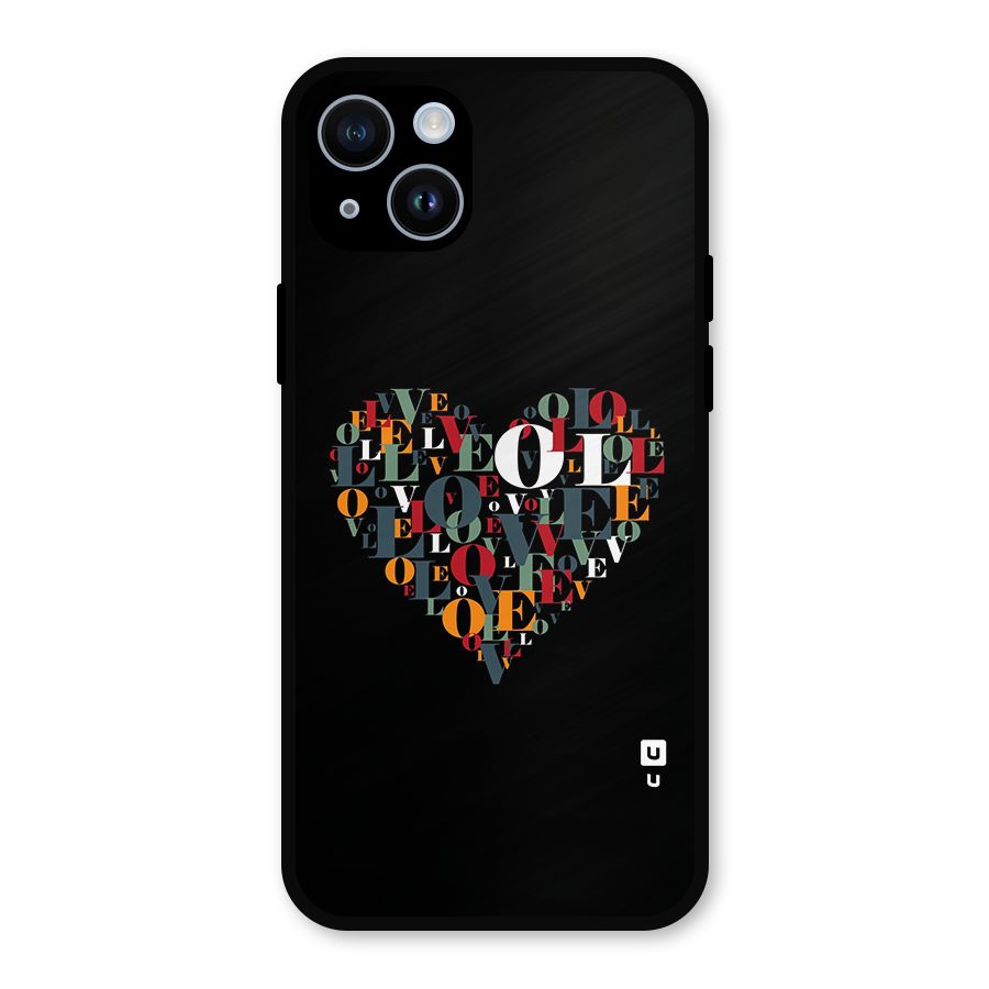 Love Abstract Heart Art Metal Back Case for iPhone 14