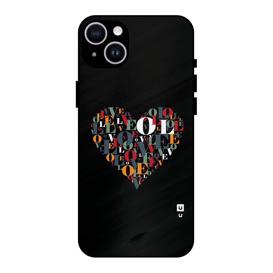 Love Abstract Heart Art Metal Back Case for iPhone 14 Plus