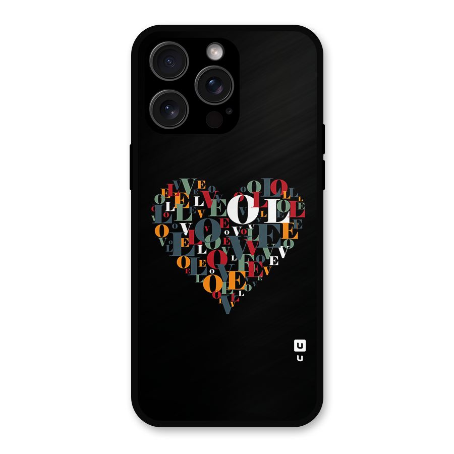 Love Abstract Heart Art Metal Back Case for iPhone 15 Pro Max