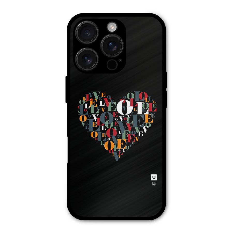 Love Abstract Heart Art Metal Back Case for iPhone 16 Pro