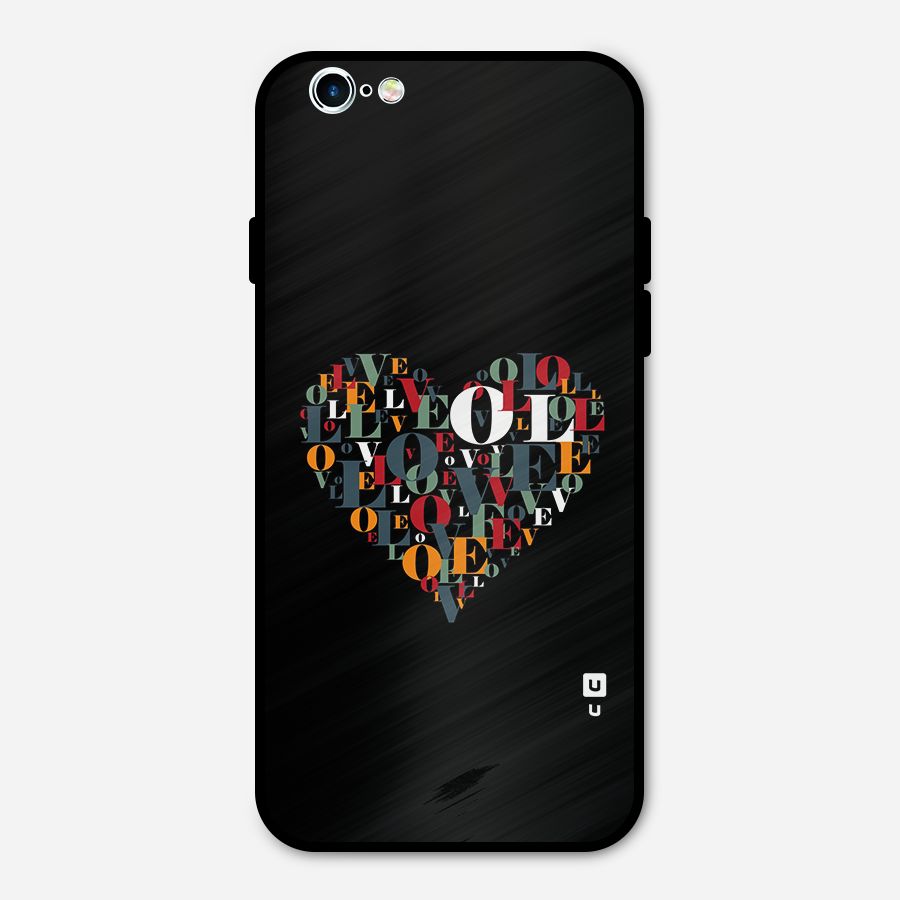 Love Abstract Heart Art Metal Back Case for iPhone 6 6s
