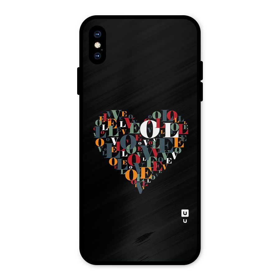 Love Abstract Heart Art Metal Back Case for iPhone XS Max