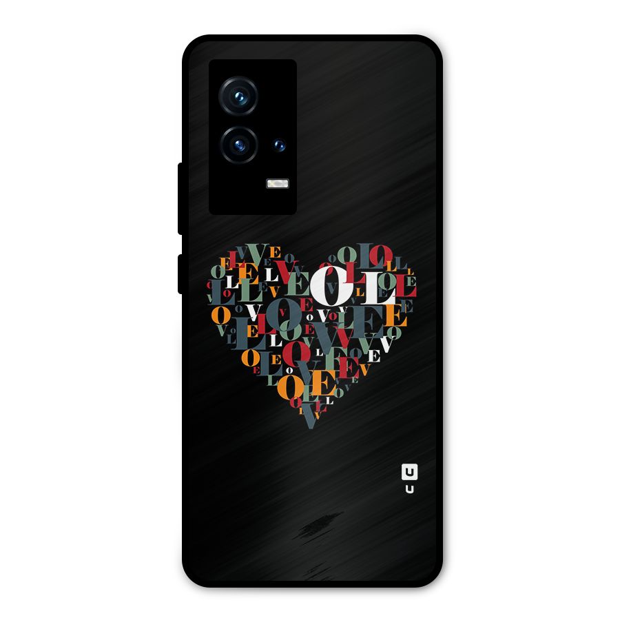 Love Abstract Heart Art Metal Back Case for iQOO 9 5G