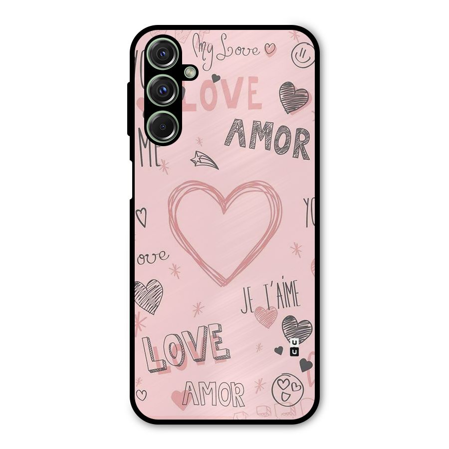 Love Amor Metal Back Case for Galaxy F34