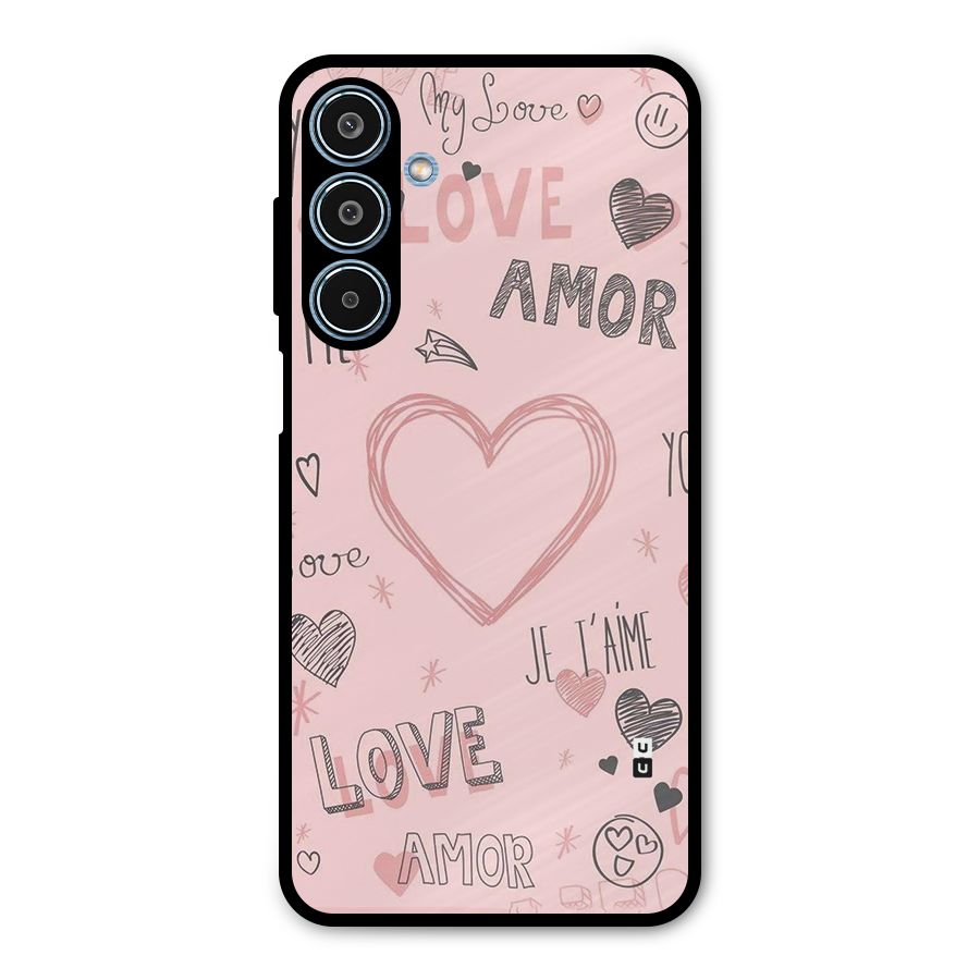 Love Amor Metal Back Case for Galaxy M35