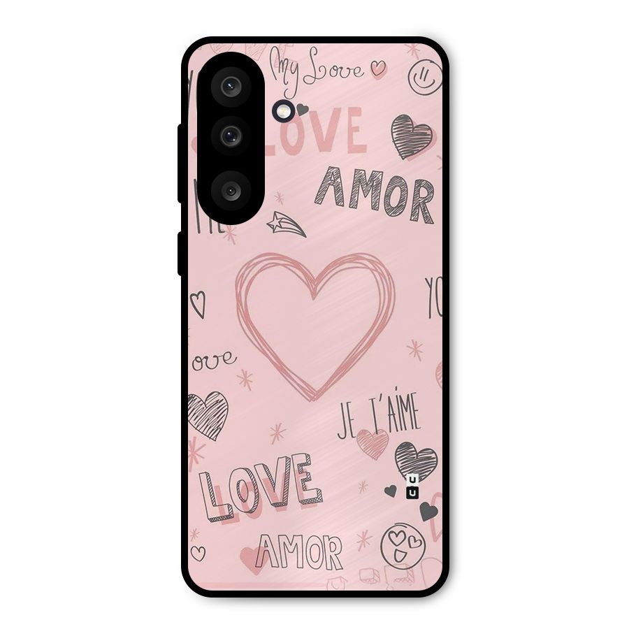 Love Amor Metal Back Case for Galaxy M56