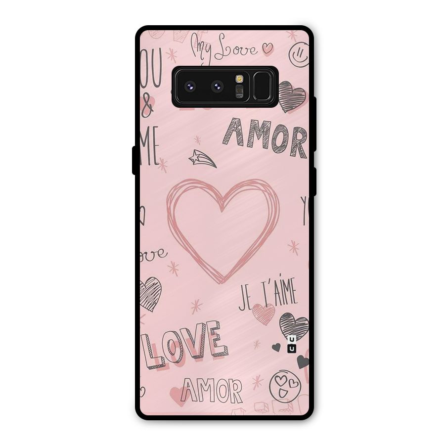 Love Amor Metal Back Case for Galaxy Note 8