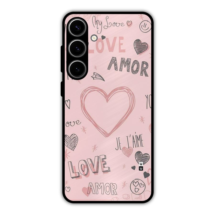 Love Amor Metal Back Case for Galaxy S24 Plus