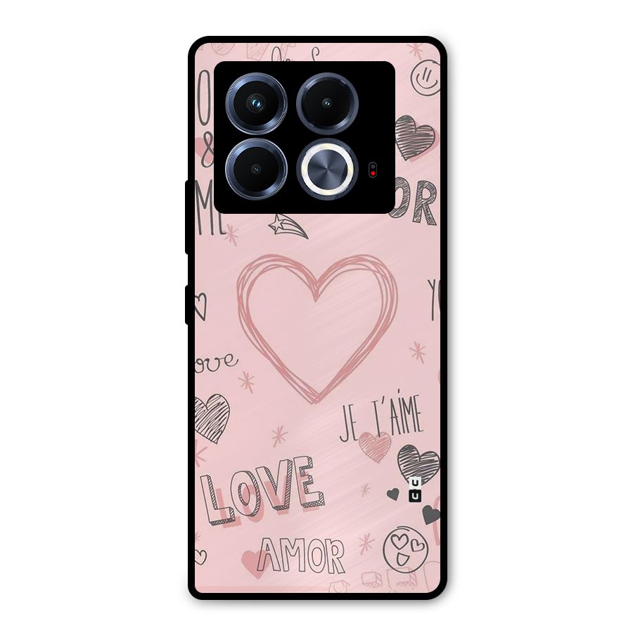 Love Amor Metal Back Case for Infinix Note 40 5G