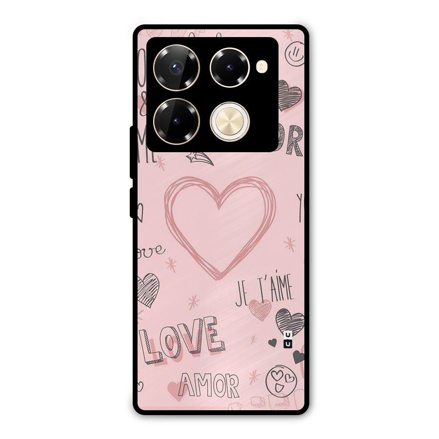Love Amor Metal Back Case for Infinix Note 40 Pro