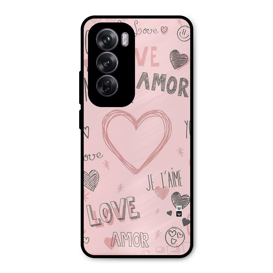 Love Amor Metal Back Case for Oppo Reno12 Pro