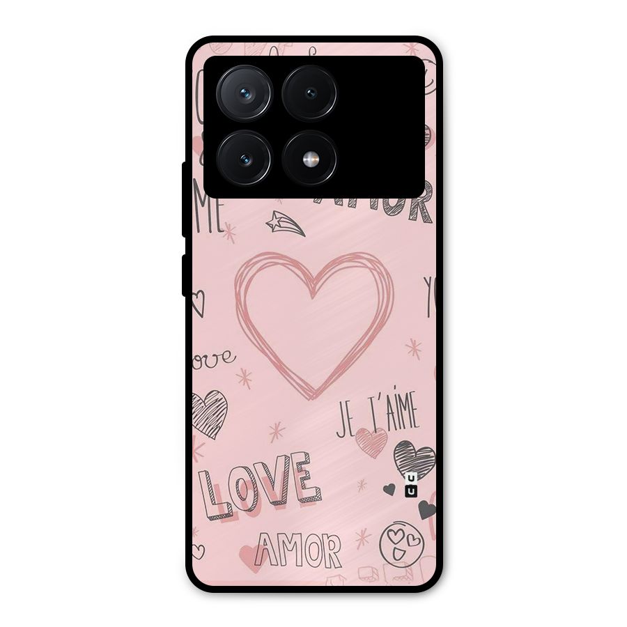 Love Amor Metal Back Case for Poco X6 Pro