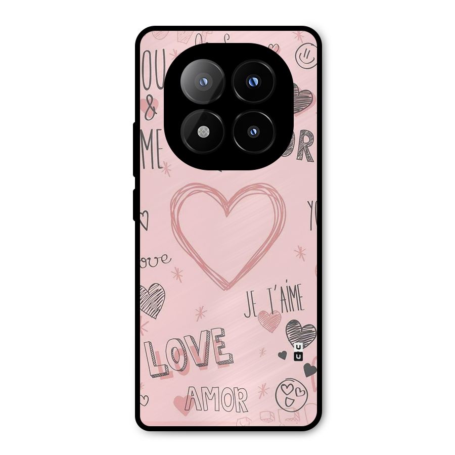 Love Amor Metal Back Case for Redmi Note 14 Pro Plus 5G