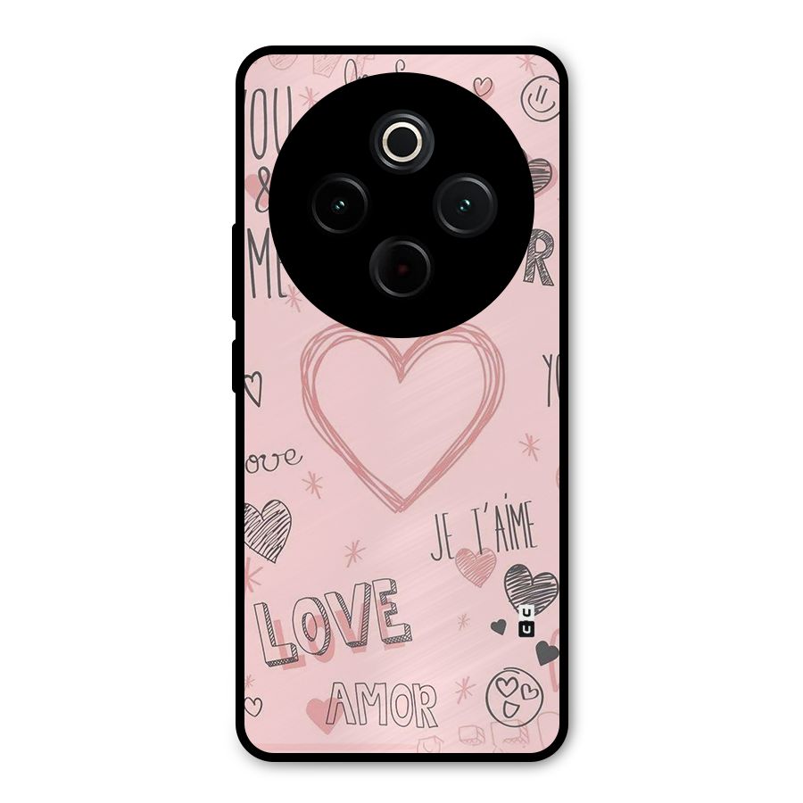Love Amor Metal Back Case for Vivo T4