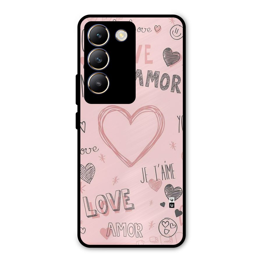 Love Amor Metal Back Case for Vivo Y200e