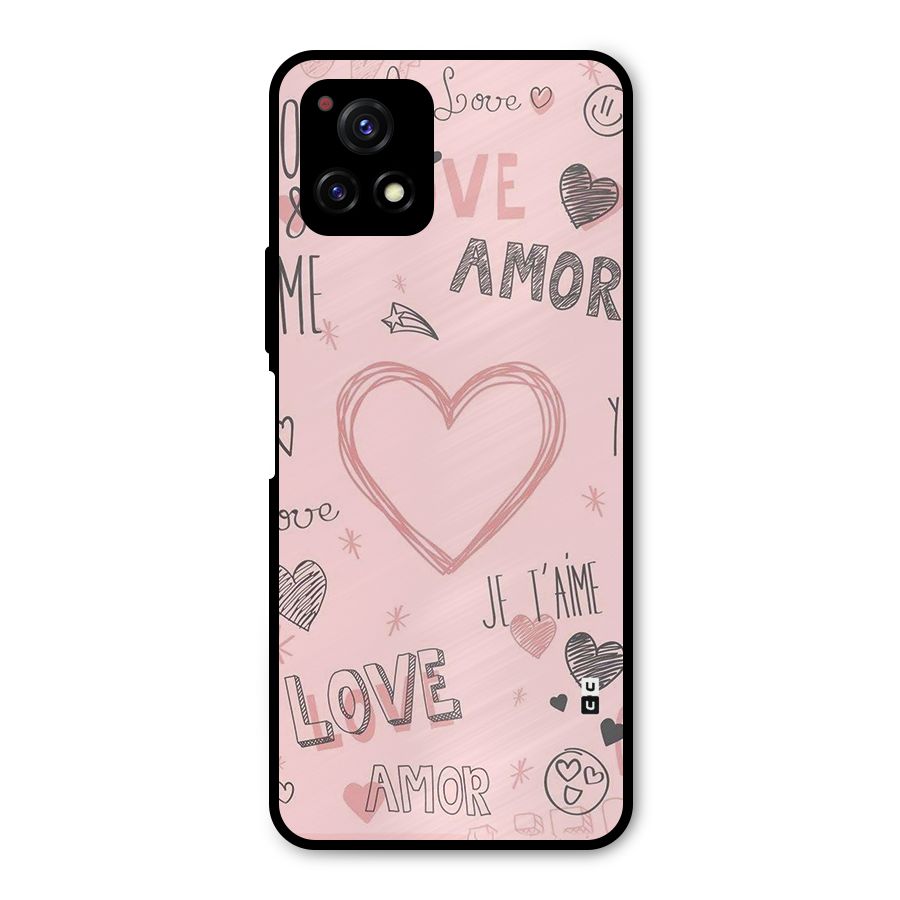 Love Amor Metal Back Case for Vivo Y72 5G