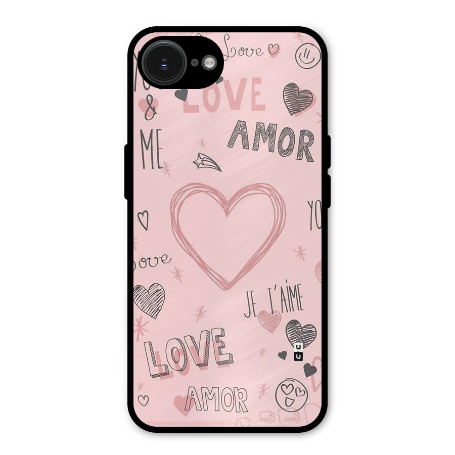 Love Amor Metal Back Case for iPhone 16e