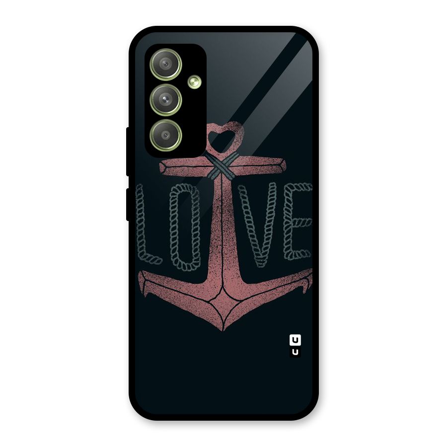 Love Anchor Form Glass Back Case for Galaxy A54