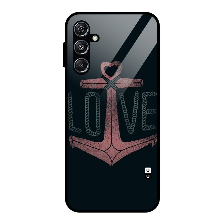 Love Anchor Form Glass Back Case for Galaxy M34 5G