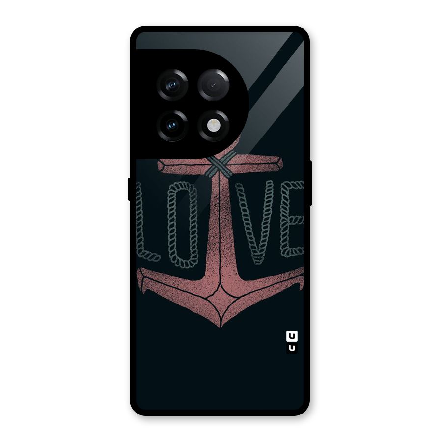 Love Anchor Form Glass Back Case for OnePlus 11R